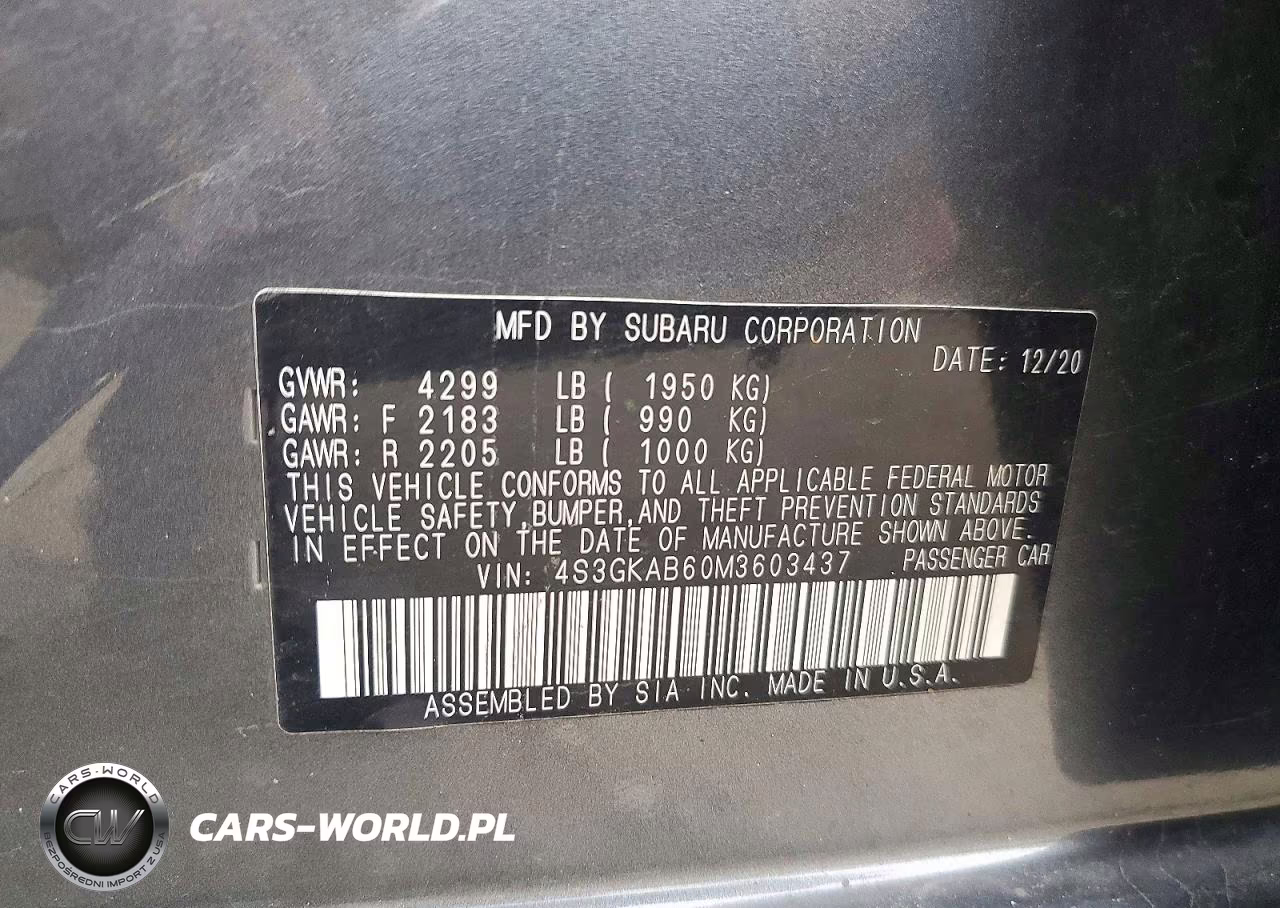 2021 Subaru Impreza VIN:4S3GKAB60M3603437 - 12