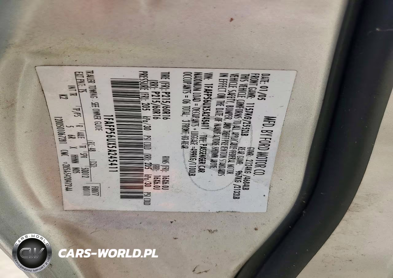 2005 Ford Taurus Sel VIN:1FAFP56UX5A245411 - 12