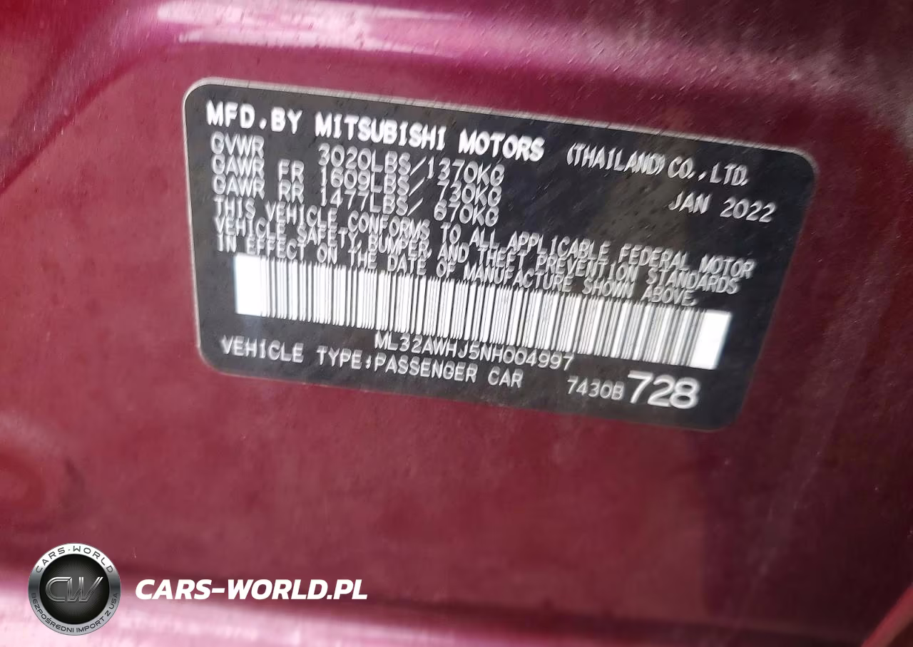 2022 Mitsubishi Mirage Se VIN:ML32AWHJ5NH004997 - 13