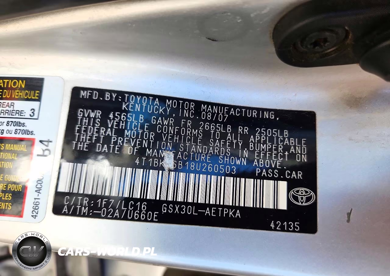 2008 Toyota Avalon Limited VIN:4T1BK36B18U260503 - 12