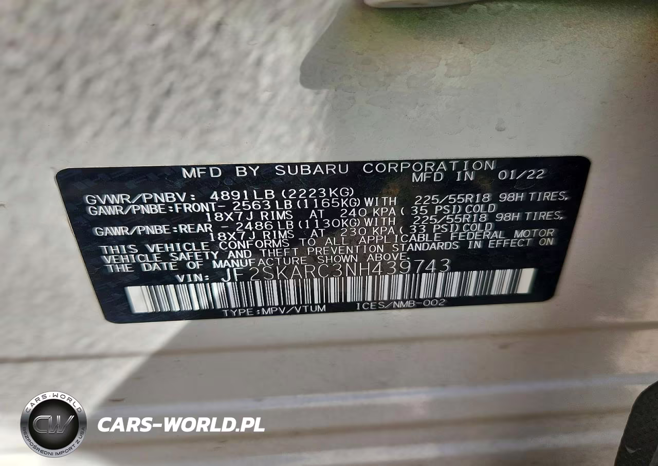 2022 Subaru Forester Touring VIN:JF2SKARC3NH439743 - 12
