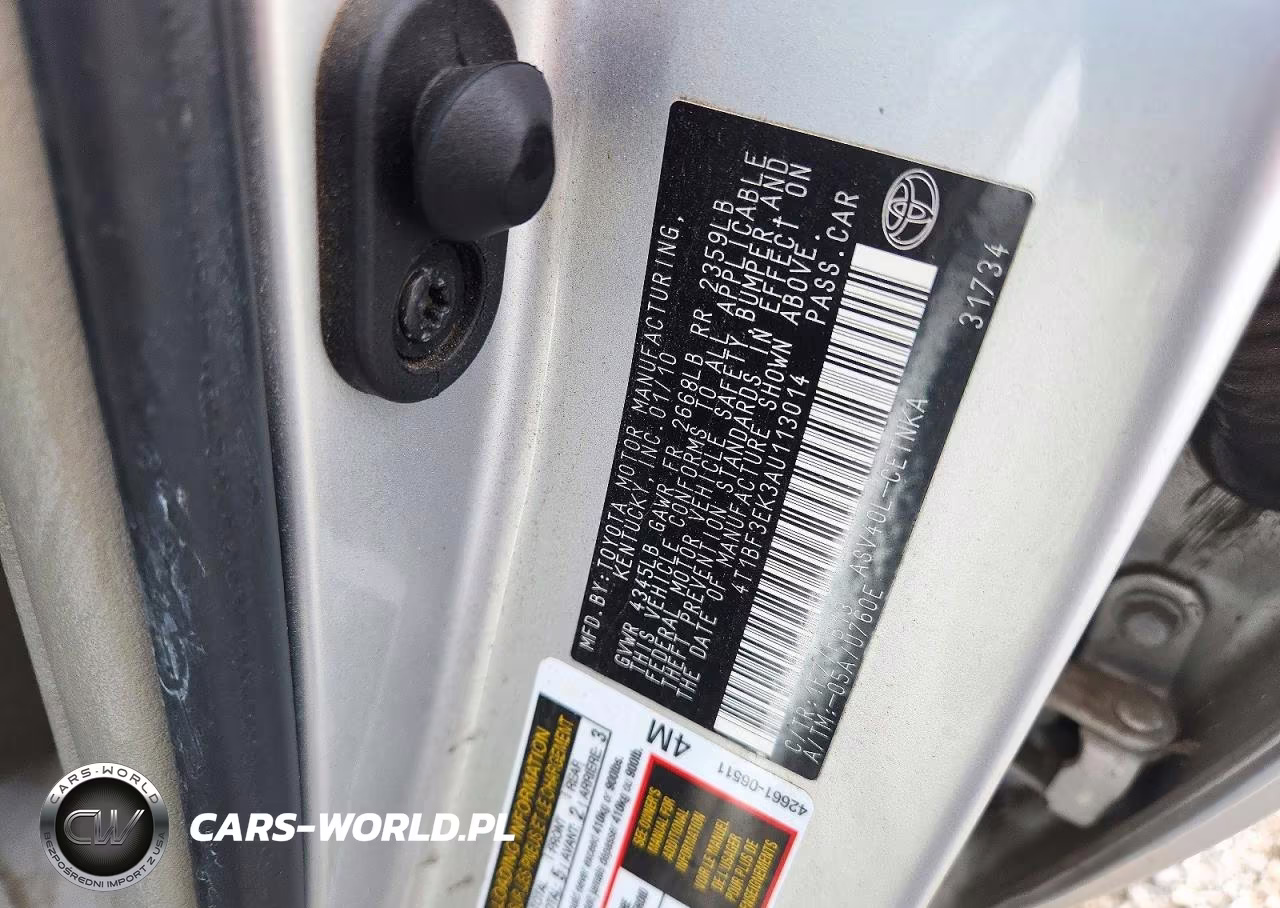 2010 Toyota Camry Le VIN:4T1BF3EK3AU113014 - 12