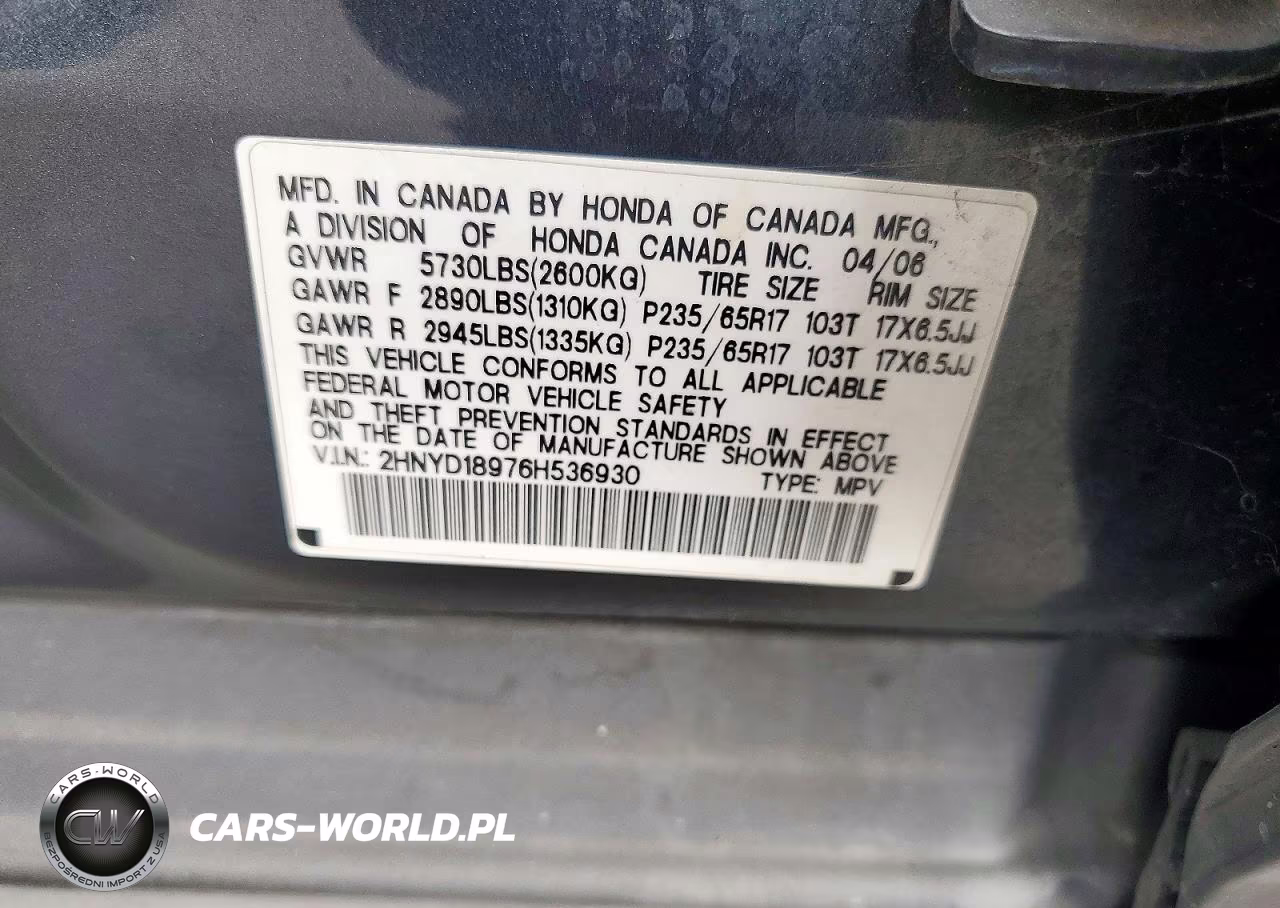 2006 Acura Mdx Touring VIN:2HNYD18976H536930 - 13