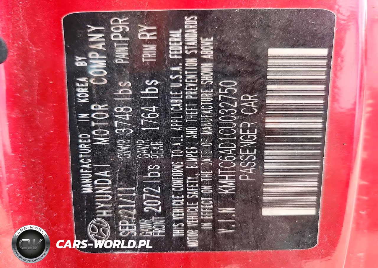 2012 Hyundai Veloster Base VIN:KMHTC6AD1CU032750 - 13