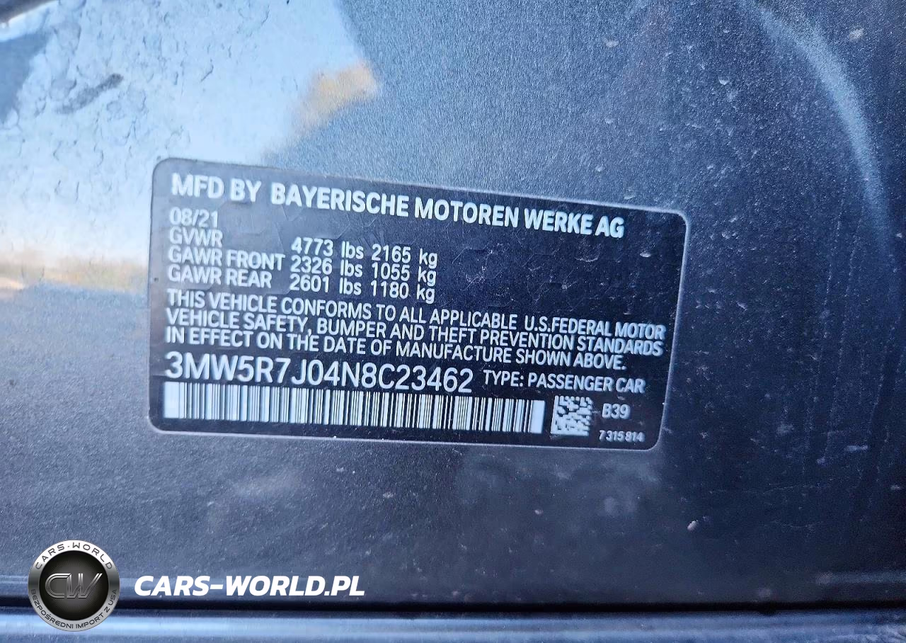 2022 BMW 330Xi VIN:3MW5R7J04N8C23462 - 12