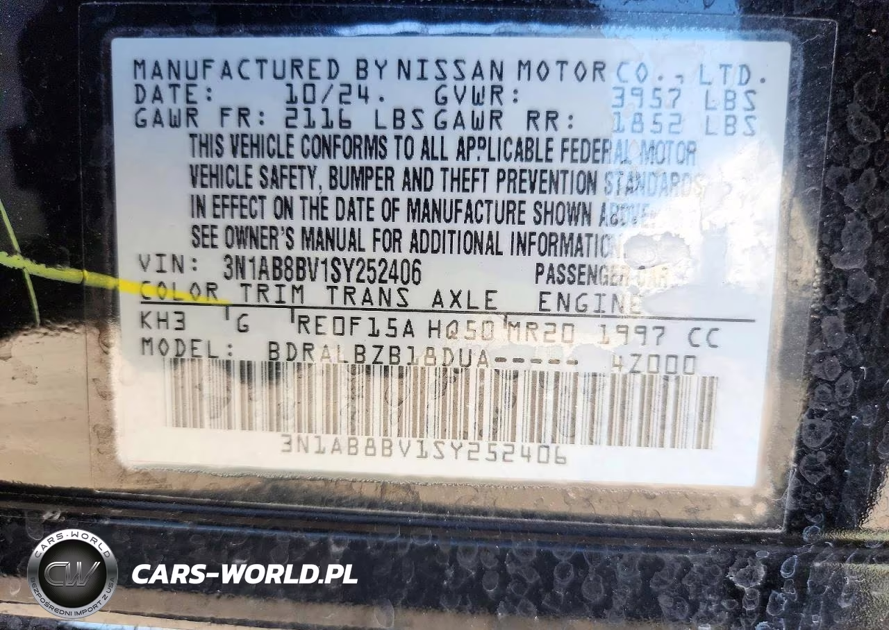 2025 Nissan Sentra S VIN:3N1AB8BV1SY252406 - 12