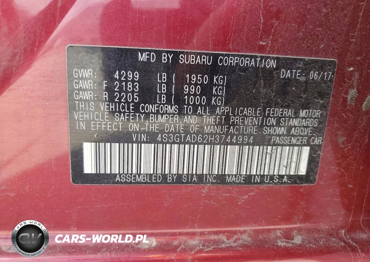 2017 Subaru Impreza Premium Plus VIN:4S3GTAD62H3744994 - 13
