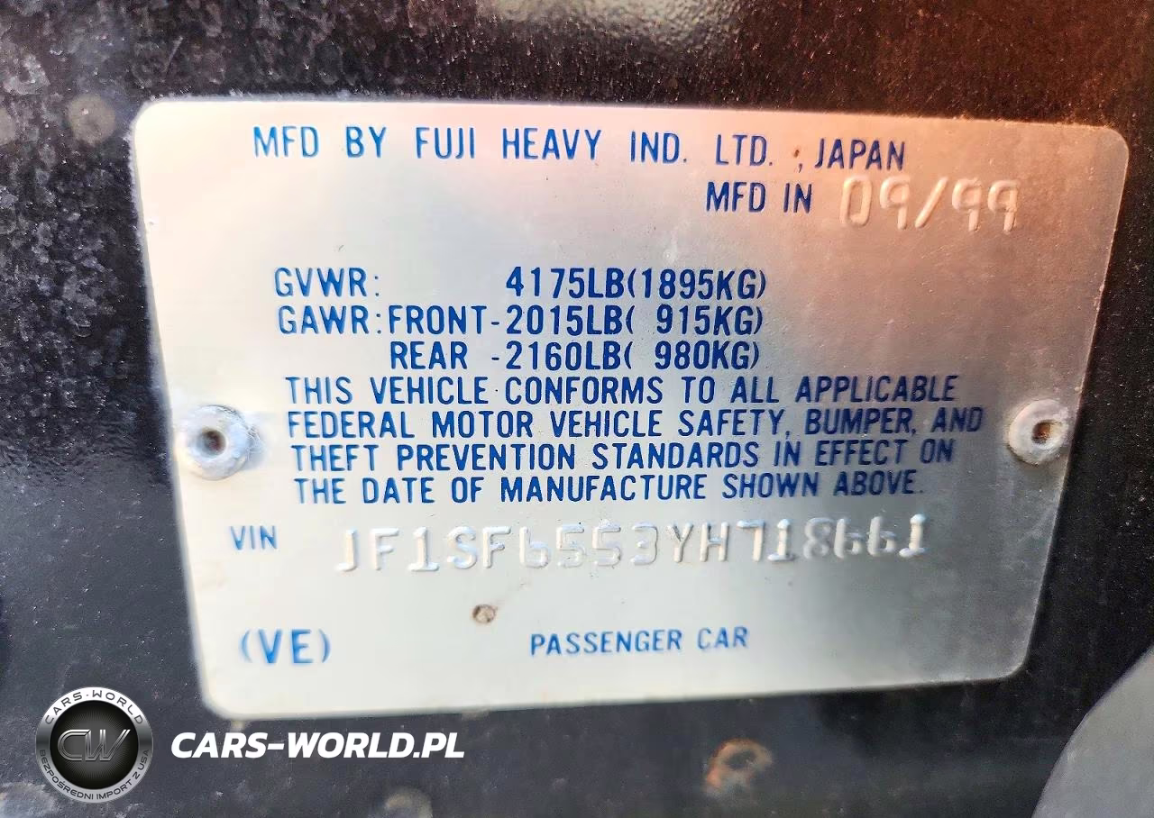 2000 Subaru Forester S VIN:JF1SF6553YH718661 - 12