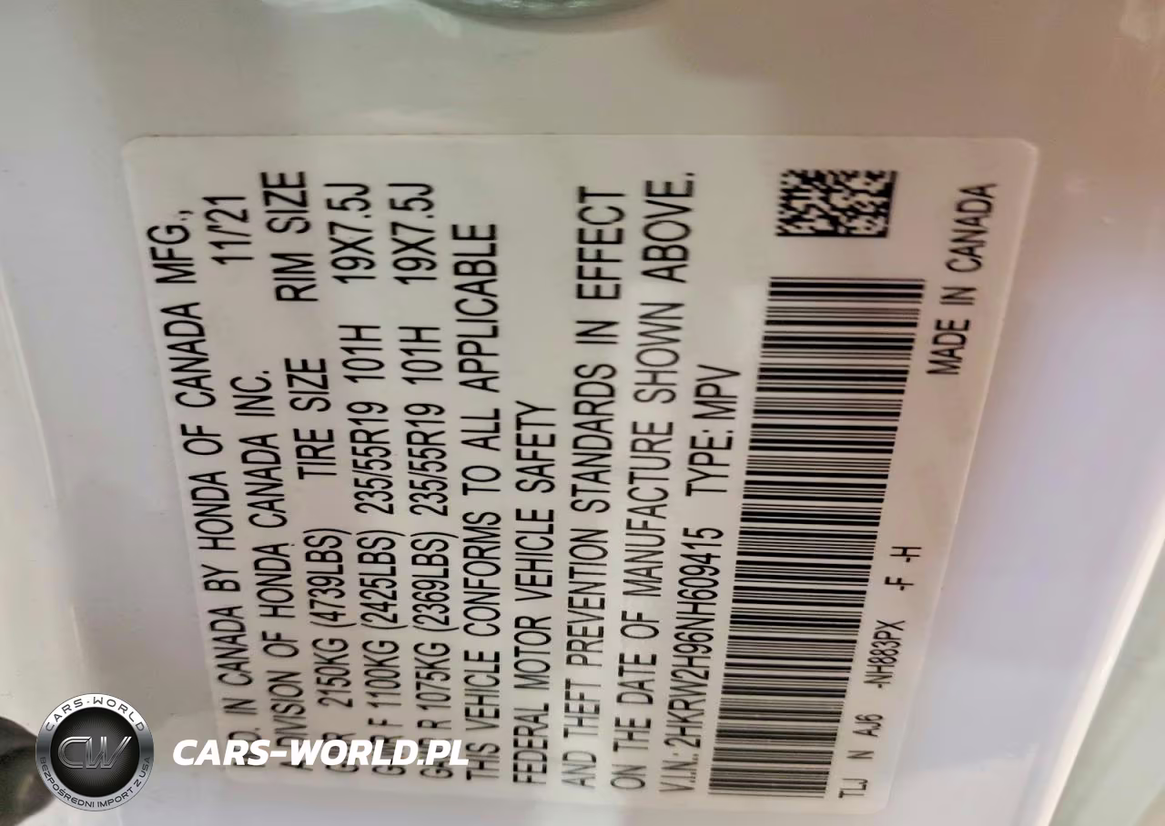 2022 Honda Cr-V VIN:2HKRW2H96NH609415 - 12