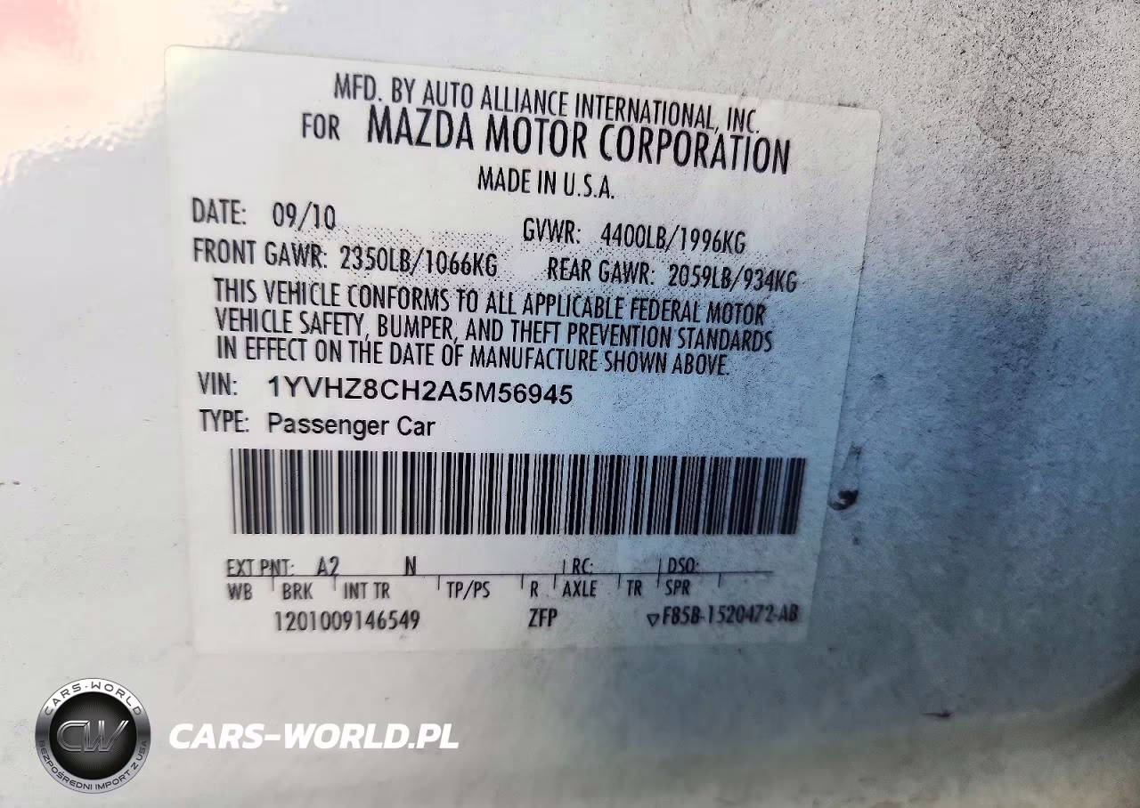 2010 Mazda 6 I VIN:1YVHZ8CH2A5M56945 - 12