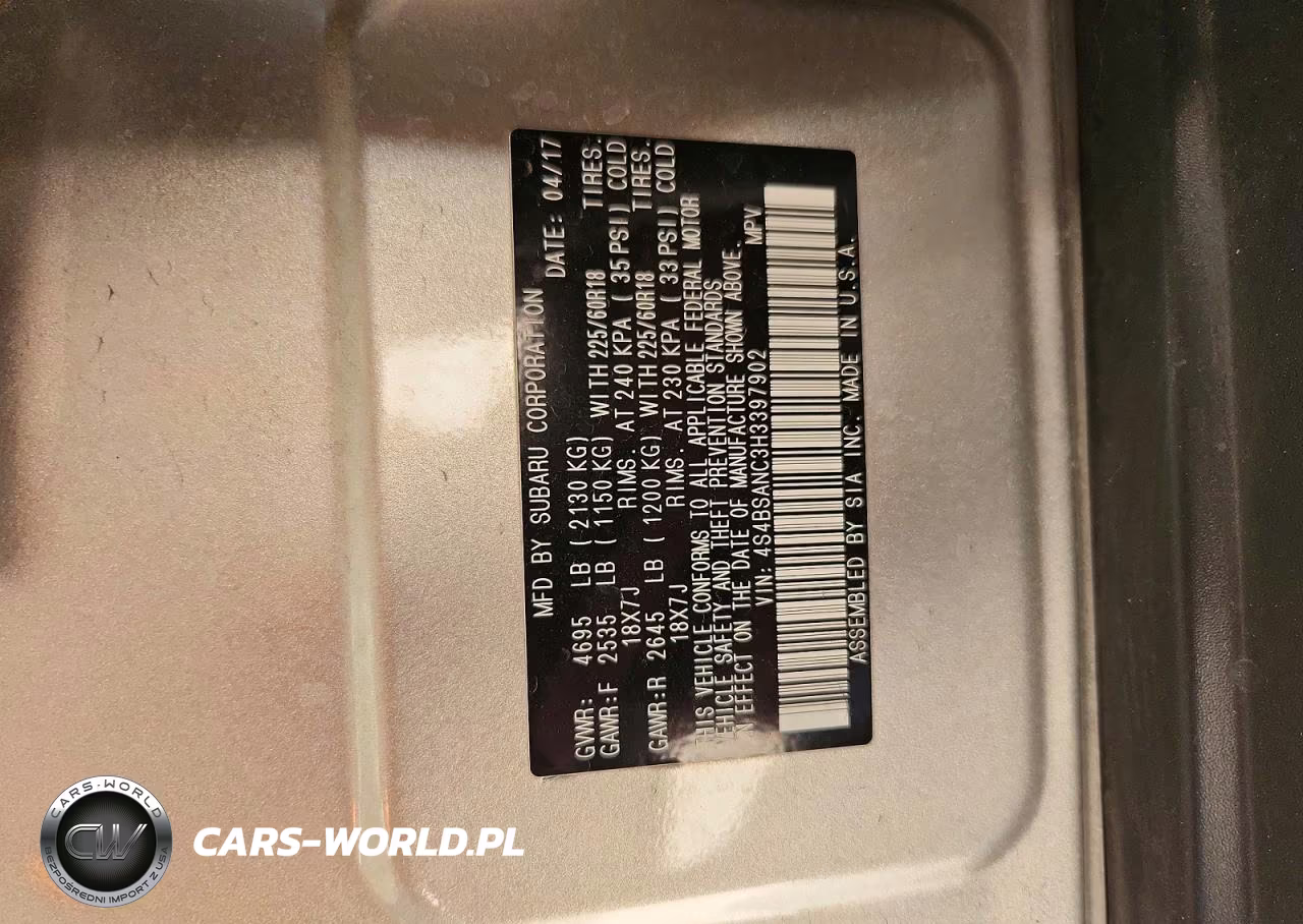 2017 Subaru Outback 2.5I Limited VIN:4S4BSANC3H3397902 - 12