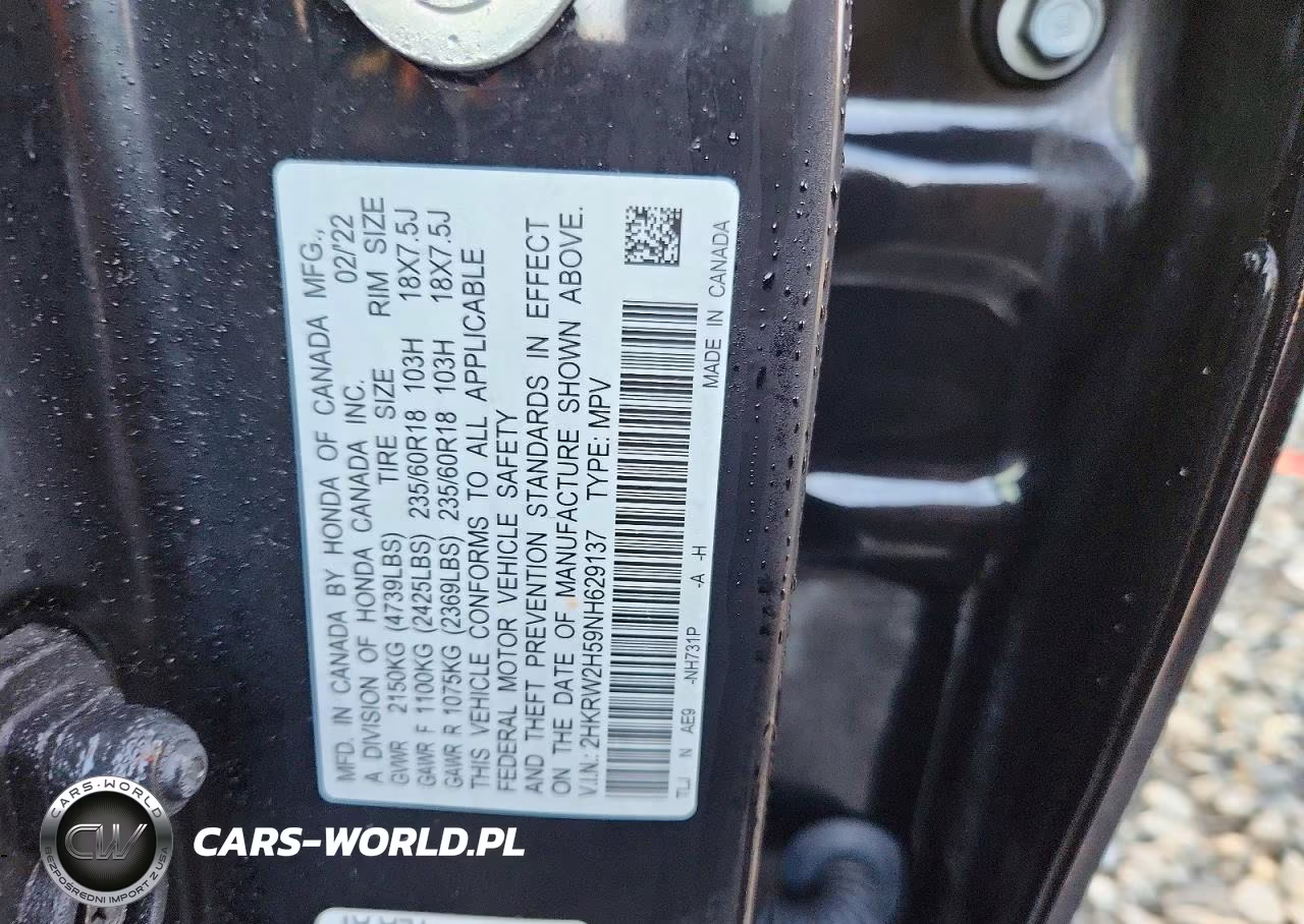 2022 Honda Cr-V Ex VIN:2HKRW2H59NH629137 - 12