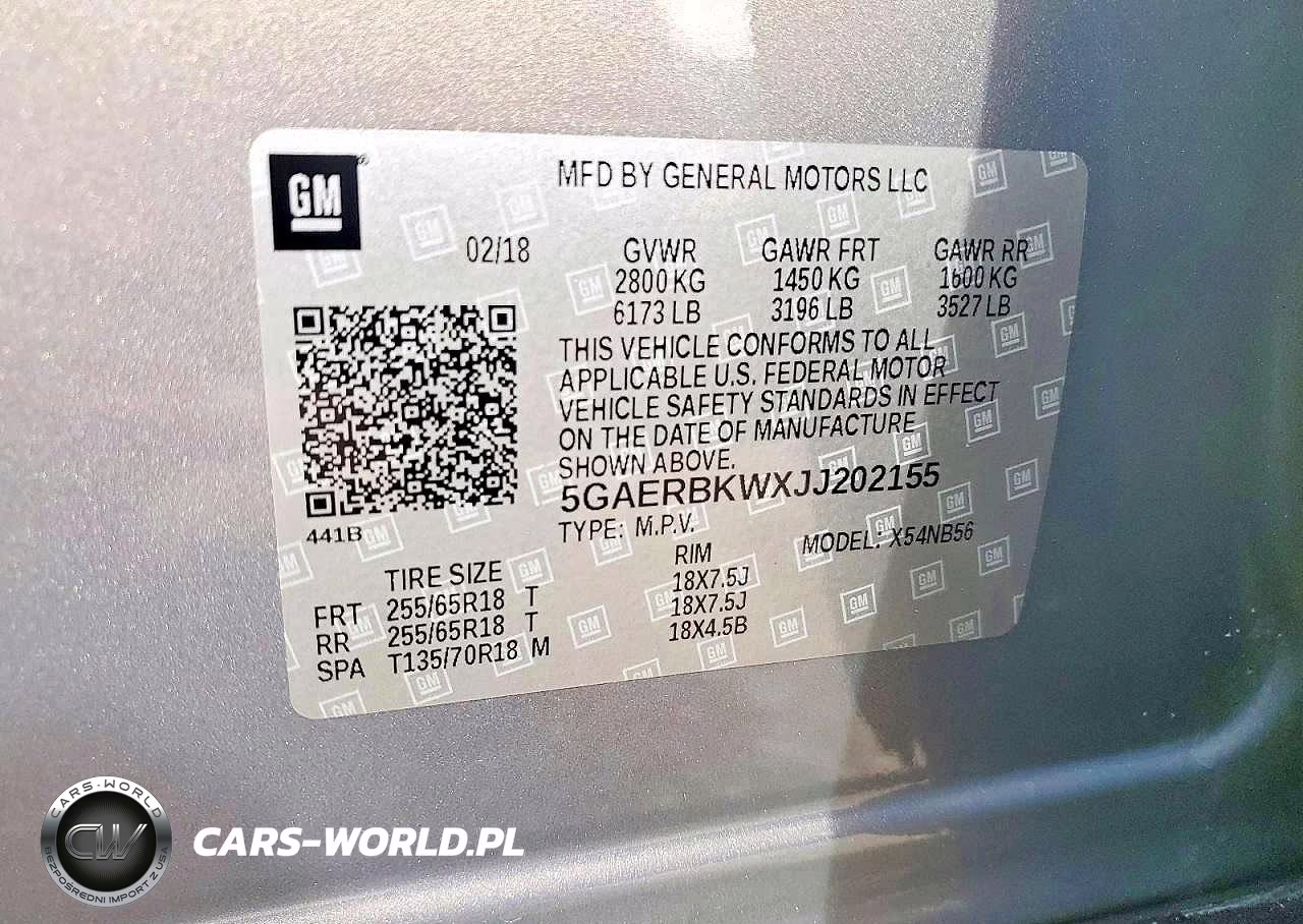 2018 BUICK ENCLAVE ESSENCE VIN:5GAERBKWXJJ202155 - 13