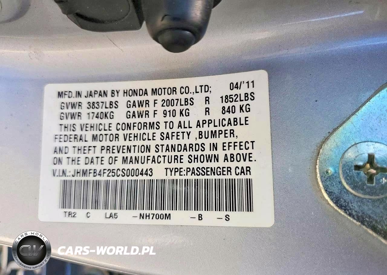 2012 Honda Civic Hybrid VIN:JHMFB4F25CS000443 - 13