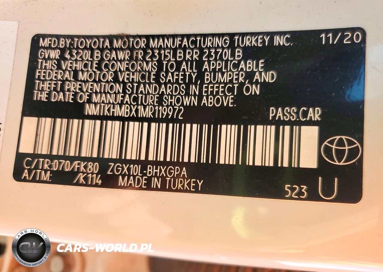 2021 Toyota C-Hr Xle VIN:NMTKHMBX1MR119972 - 14