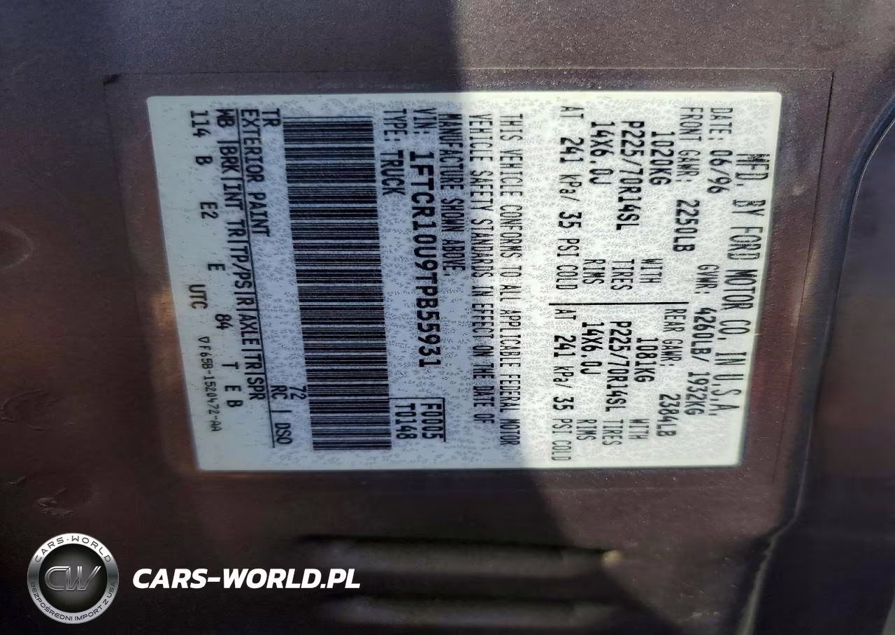 1996 Ford Ranger VIN:1FTCR10U9TPB55931 - 13