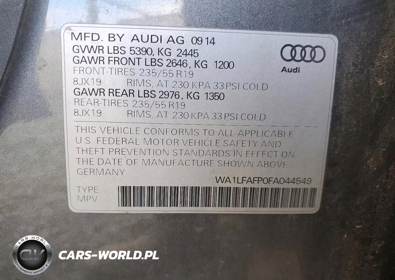 2015 Audi Q5 Premium Plus VIN:WA1LFAFP0FA044549 - 13