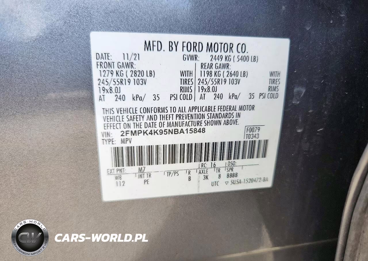 2022 Ford Edge Titanium VIN:2FMPK4K95NBA15848 - 12