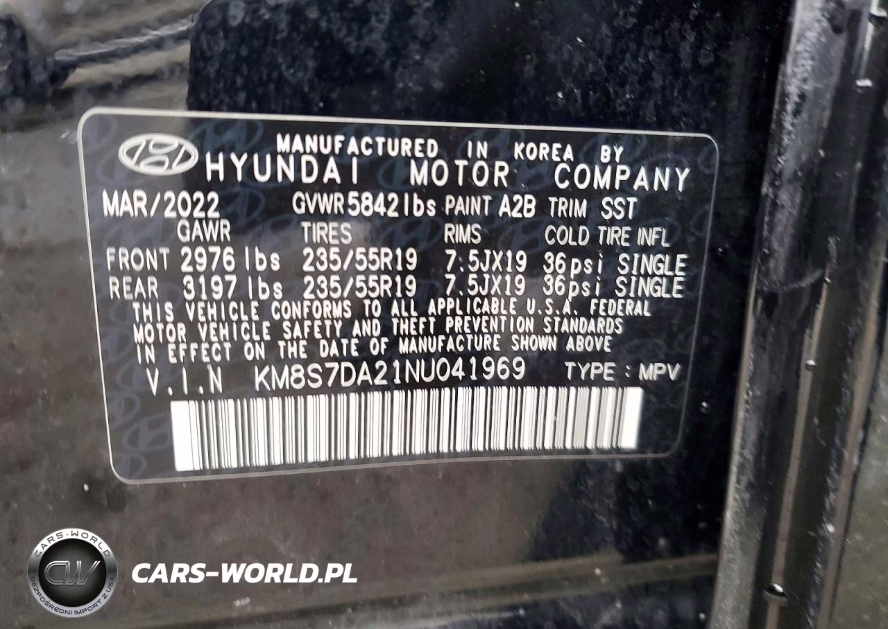 2022 Hyundai Santa Fe Limited VIN:KM8S7DA21NU041969 - 14