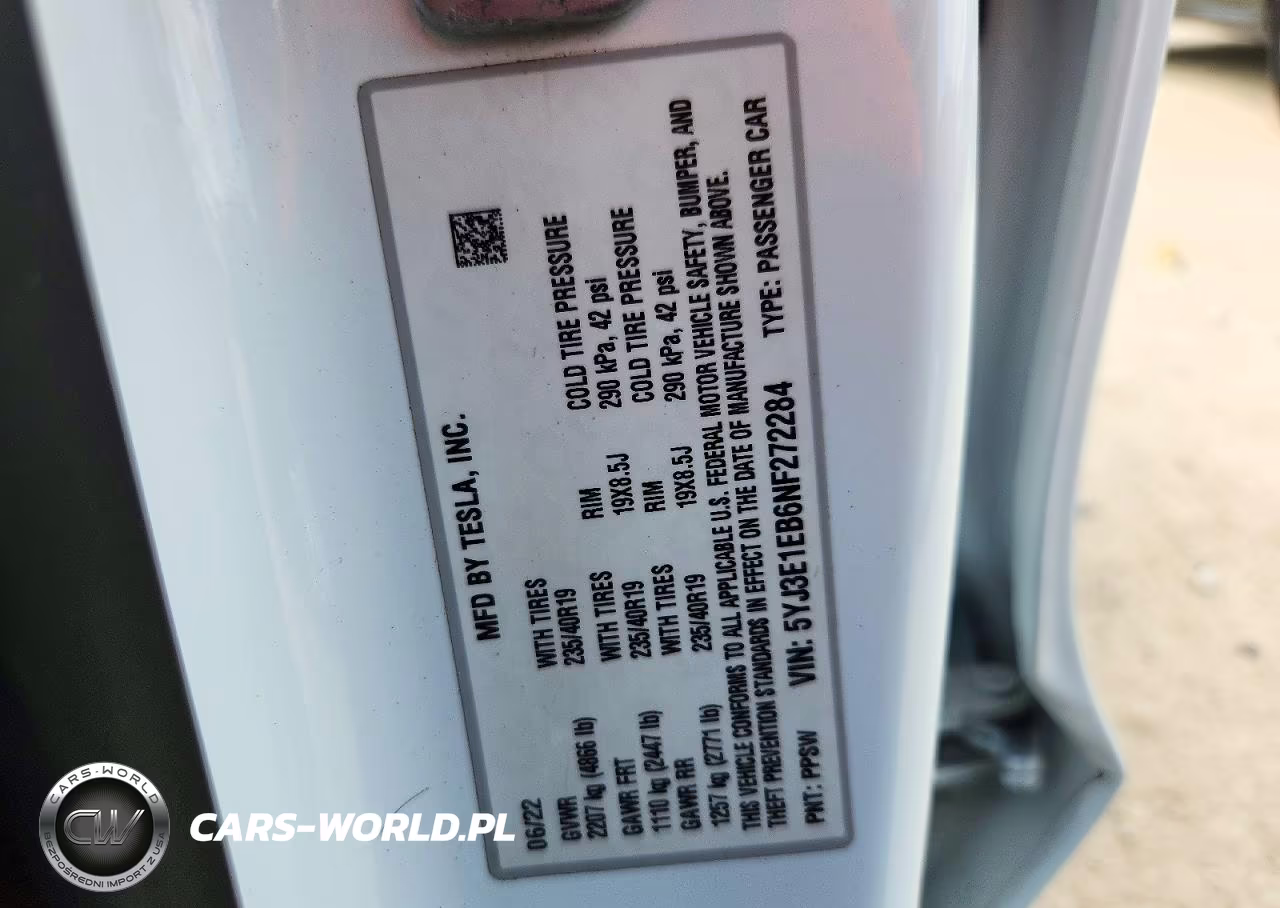2022 Tesla Model 3 VIN:5YJ3E1EB6NF272284 - 12