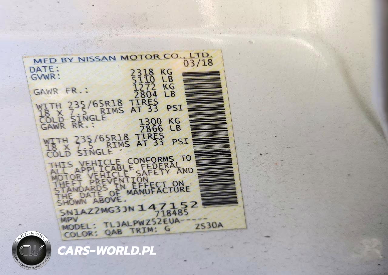 2018 Nissan Murano S VIN:5N1AZ2MG3JN147152 - 13