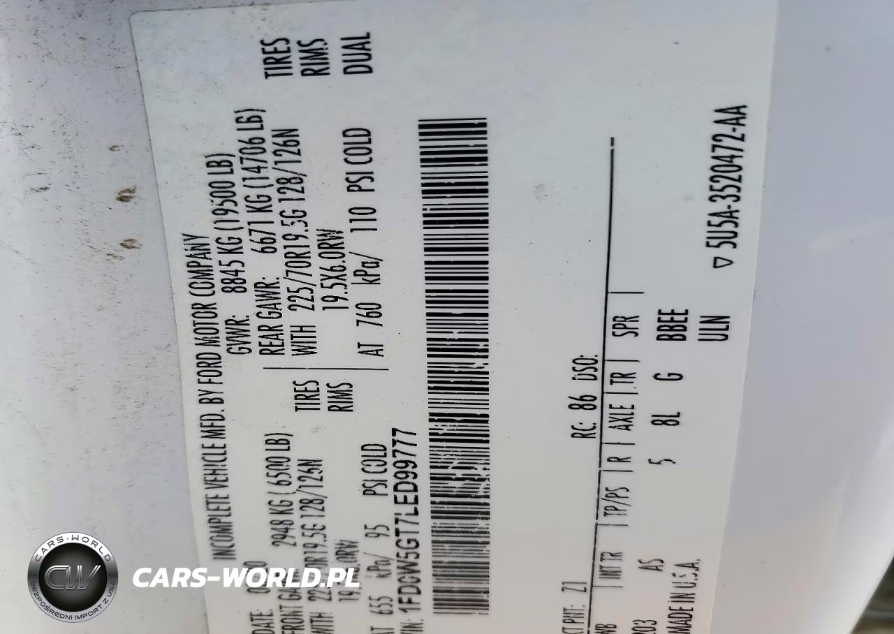 2020 Ford F550 Super Duty VIN:1FD0W5GT7LED99777 - 12