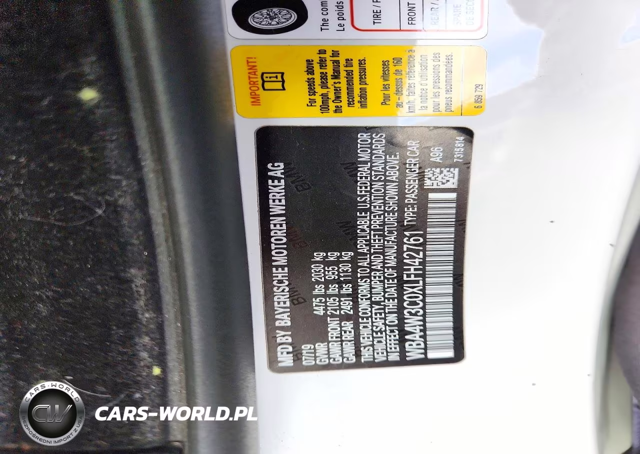 2020 BMW 430I VIN:WBA4W3C0XLFH42761 - 12