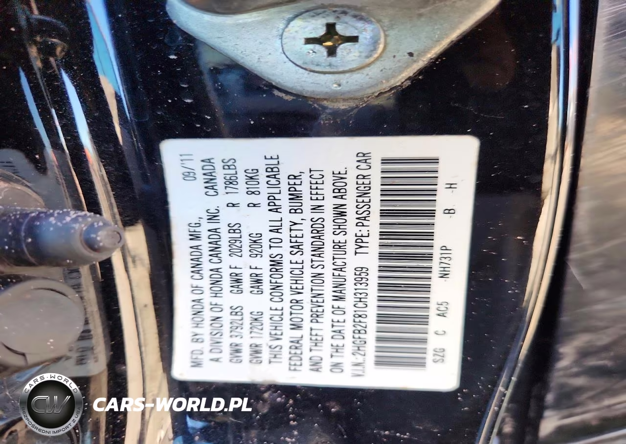 2012 Honda Civic Ex VIN:2HGFB2F81CH313959 - 12
