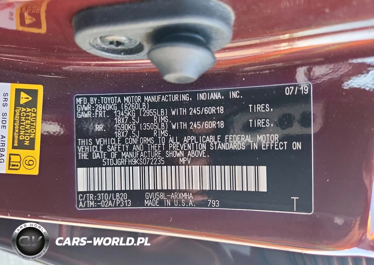 2019 Toyota Highlander Hybrid Xle VIN:5TDJGRFH9KS072235 - 13