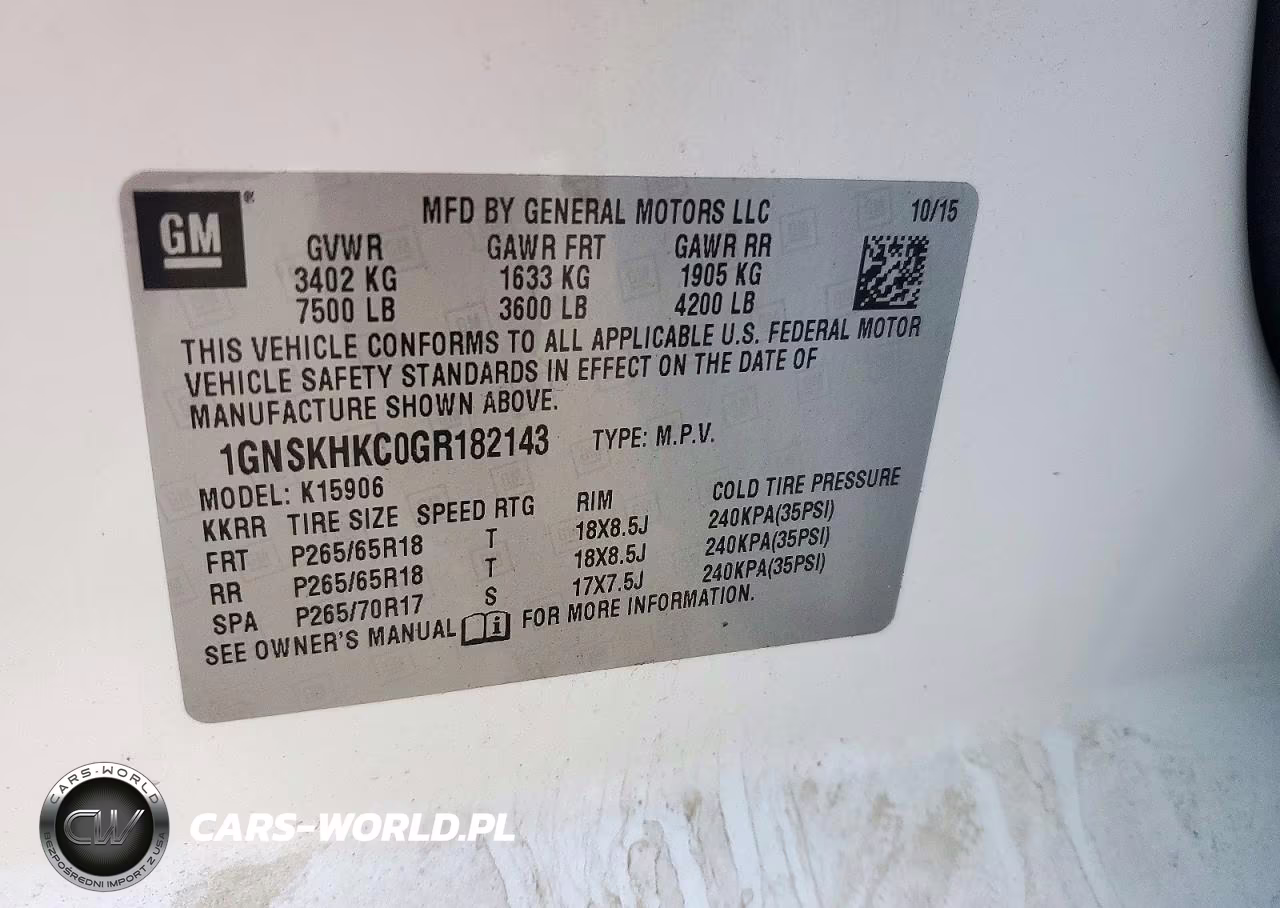 2016 Chevrolet Suburban K1500 Lt VIN:1GNSKHKC0GR182143 - 13