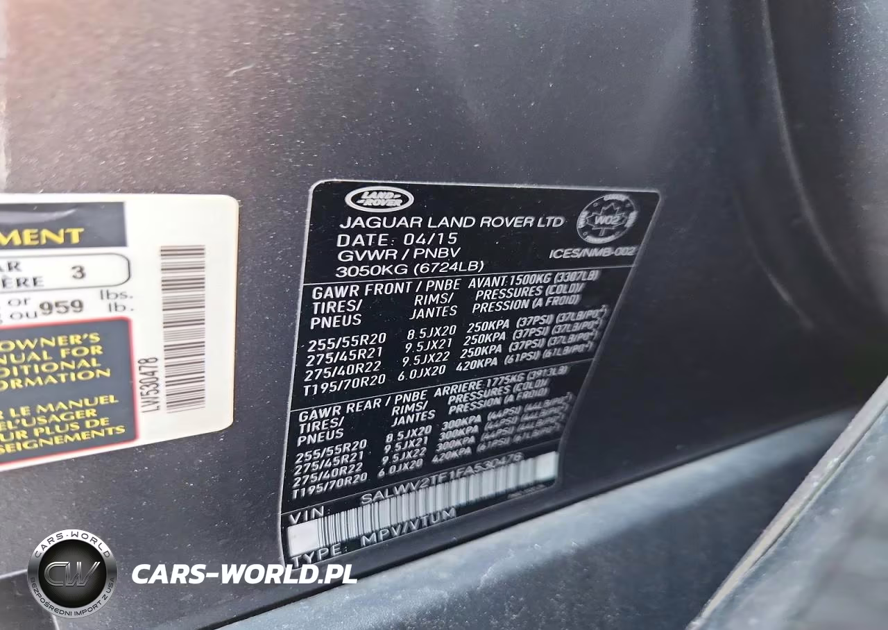 2015 Land Rover Range Rover Sport Autobiography VIN:SALWV2TF1FA530478 - 14