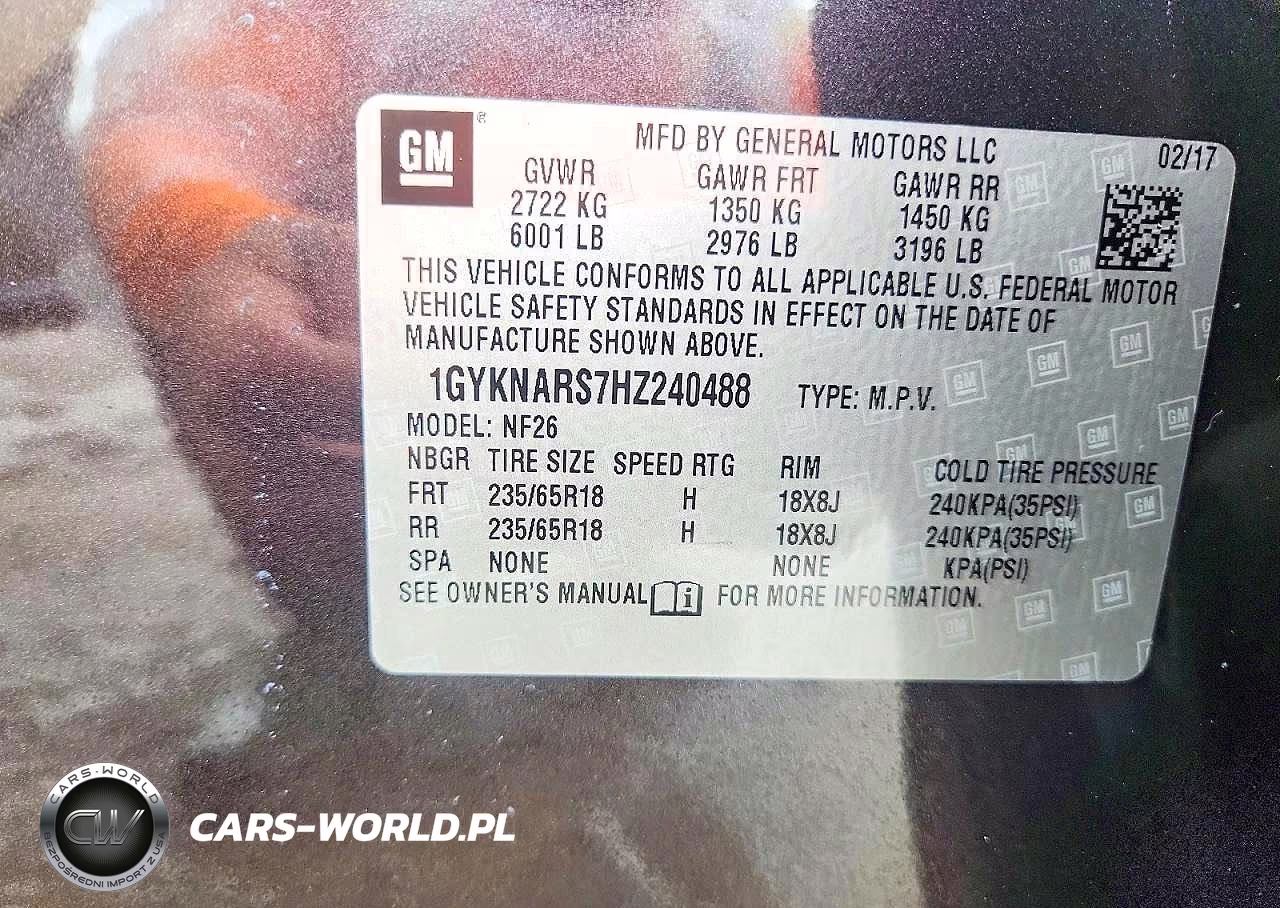 2017 Cadillac Xt5 VIN:1GYKNARS7HZ240488 - 13