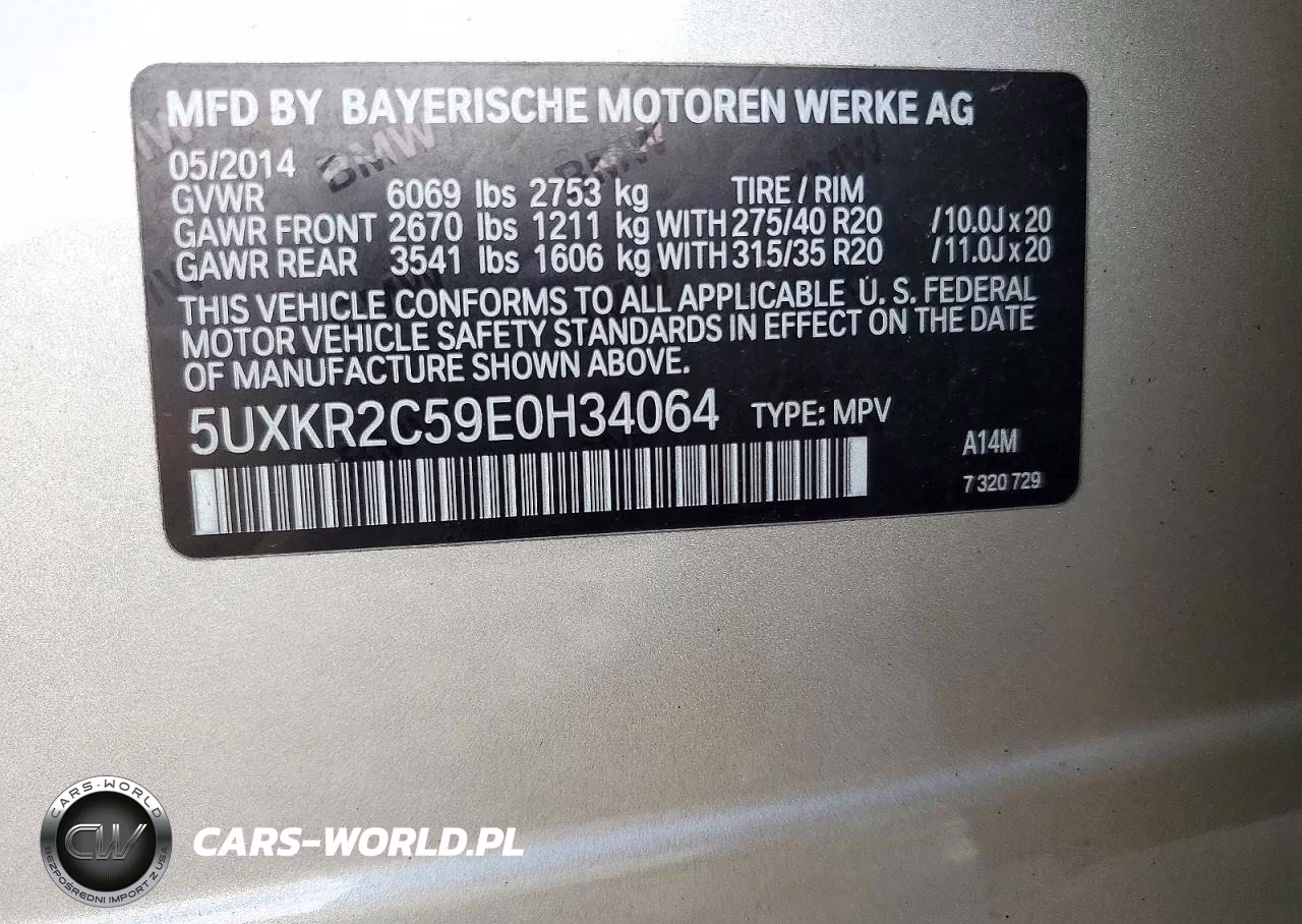 2014 BMW X5 Sdrive35I VIN:5UXKR2C59E0H34064 - 13