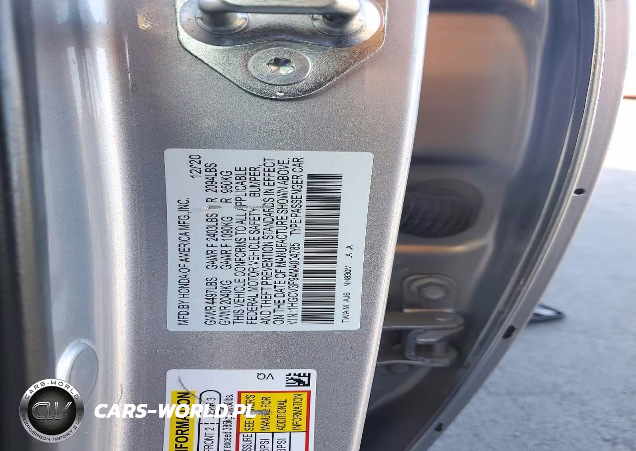 2021 Honda Accord Touring Hybrid VIN:1HGCV3F94MA004785 - 12