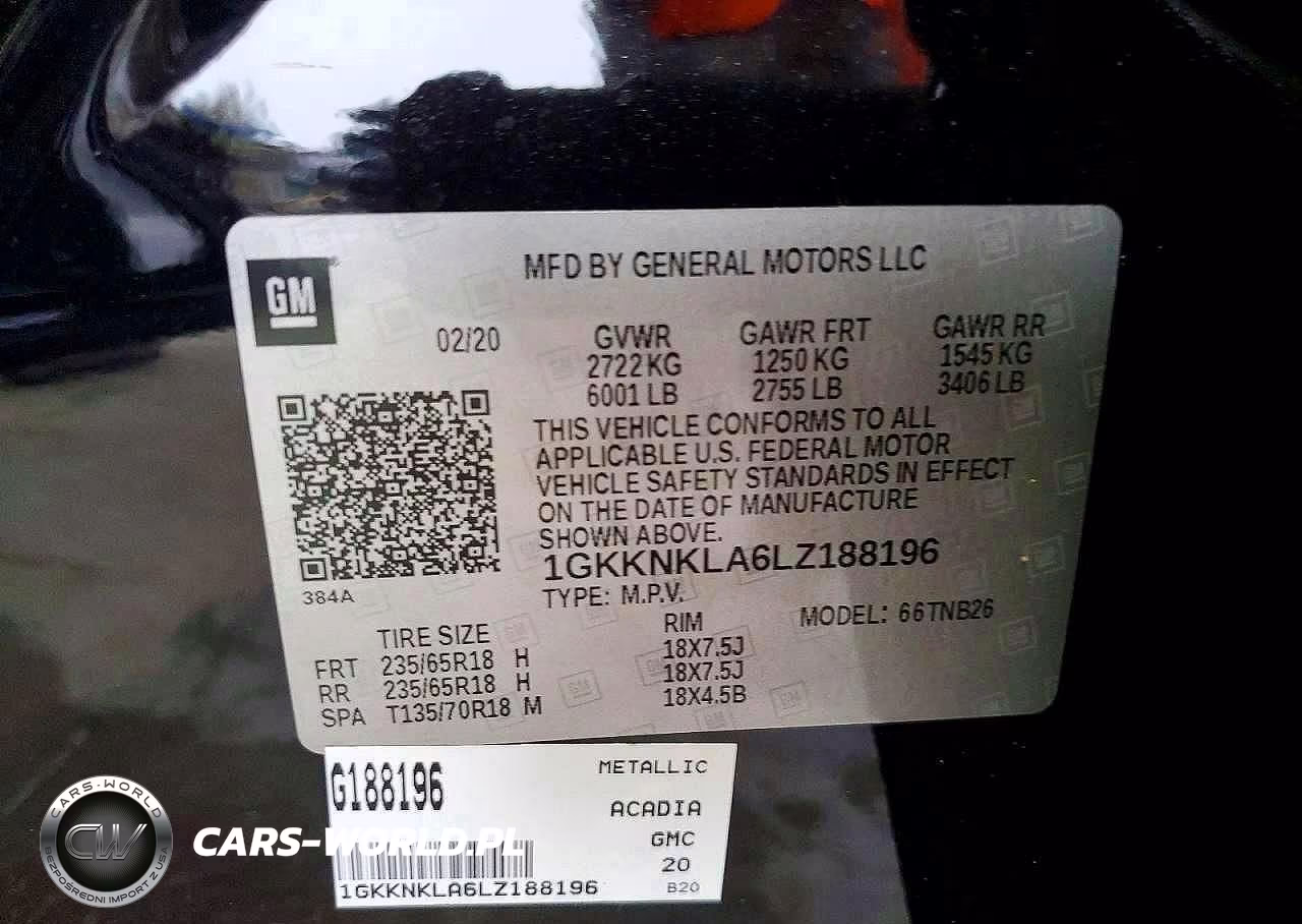 2020 GMC Acadia Sle VIN:1GKKNKLA6LZ188196 - 13