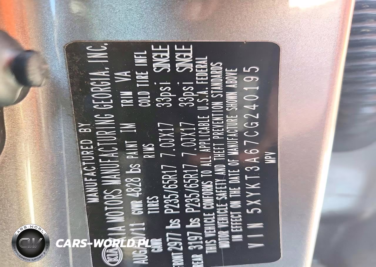 2012 Kia Sorento Lx VIN:5XYKT3A67CG240195 - 13