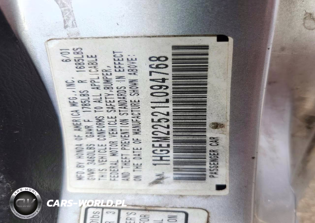 2001 Honda Civic Lx VIN:1HGEM22521L094768 - 12