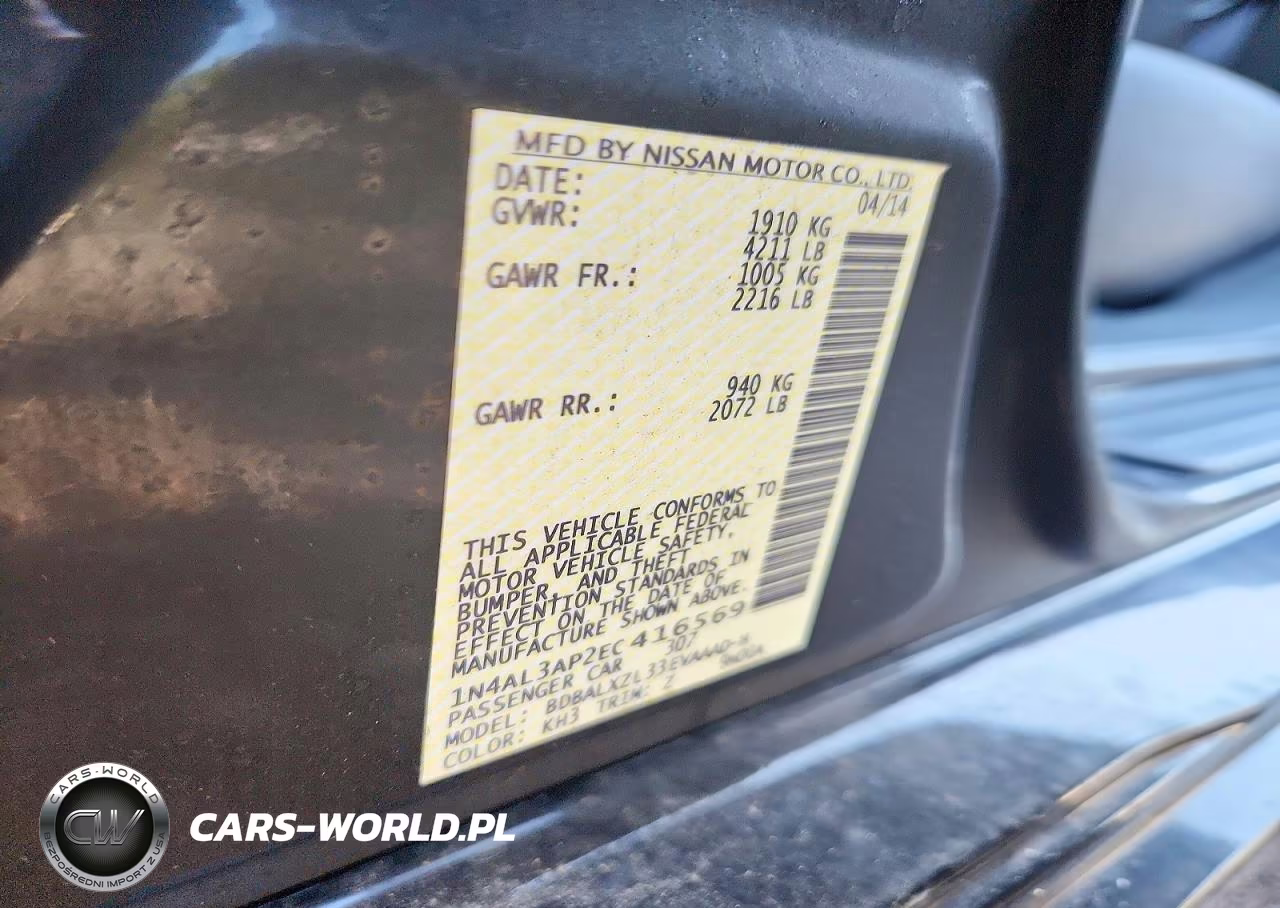 2014 Nissan Altima VIN:1N4AL3AP2EC416569 - 12