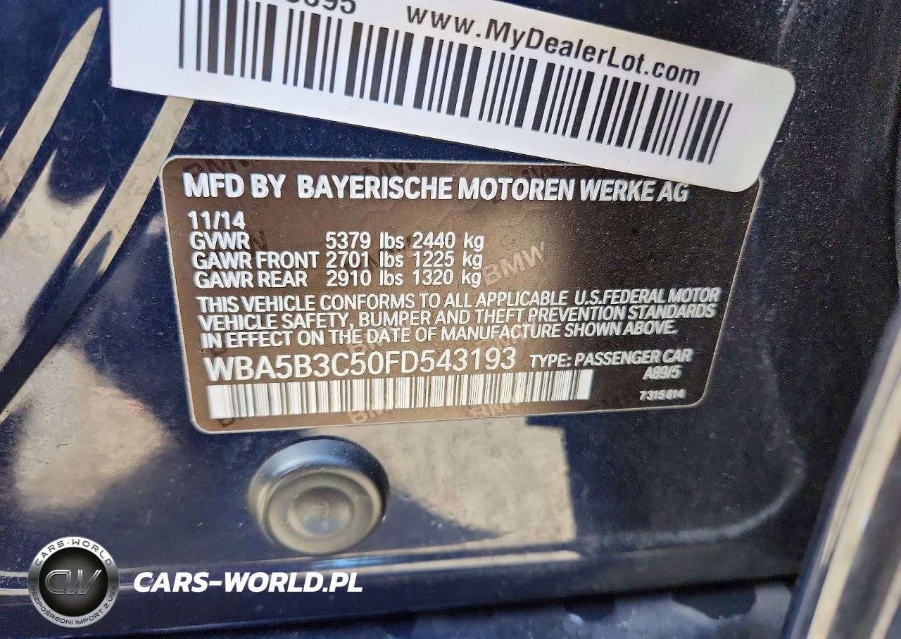 2015 BMW 535 Xi VIN:WBA5B3C50FD543193 - 12