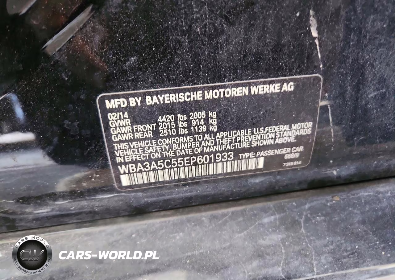 2014 BMW 328 I VIN:WBA3A5C55EP601933 - 12