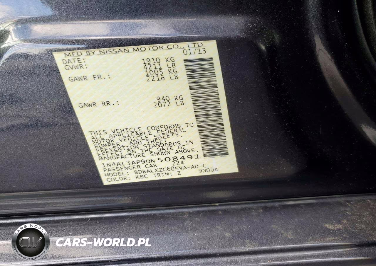 2013 Nissan Altima 2.5 VIN:1N4AL3AP9DN508491 - 13