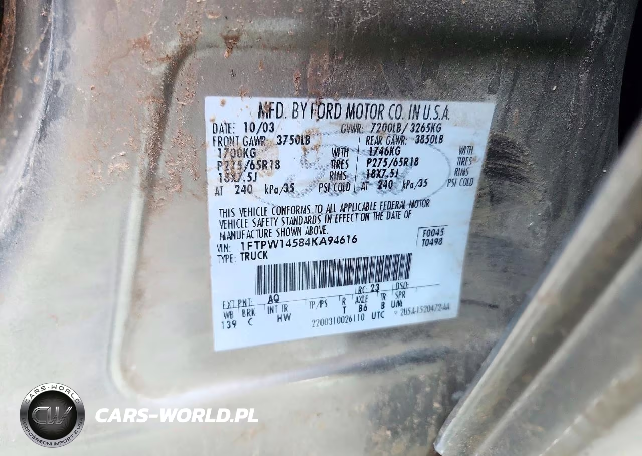 2004 Ford F150 Supercrew VIN:1FTPW14584KA94616 - 12