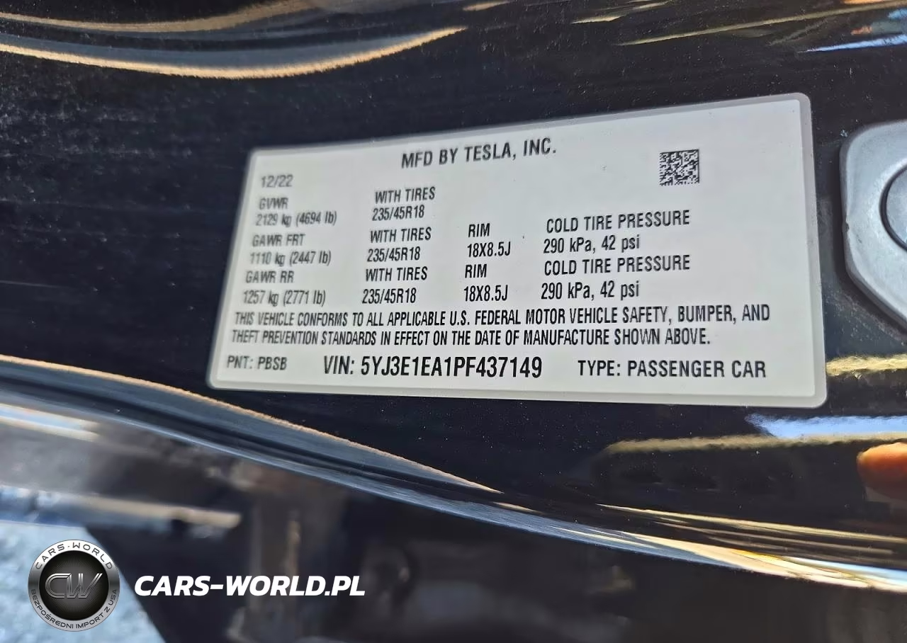 2023 Tesla Model 3 VIN:5YJ3E1EA1PF437149 - 12