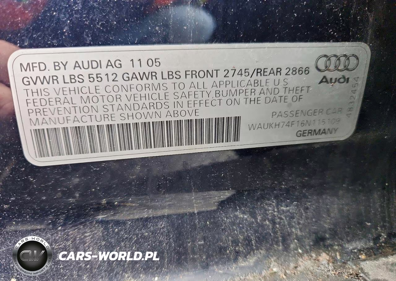 2006 Audi A6 Avant Quattro VIN:WAUKH74F16N115109 - 12