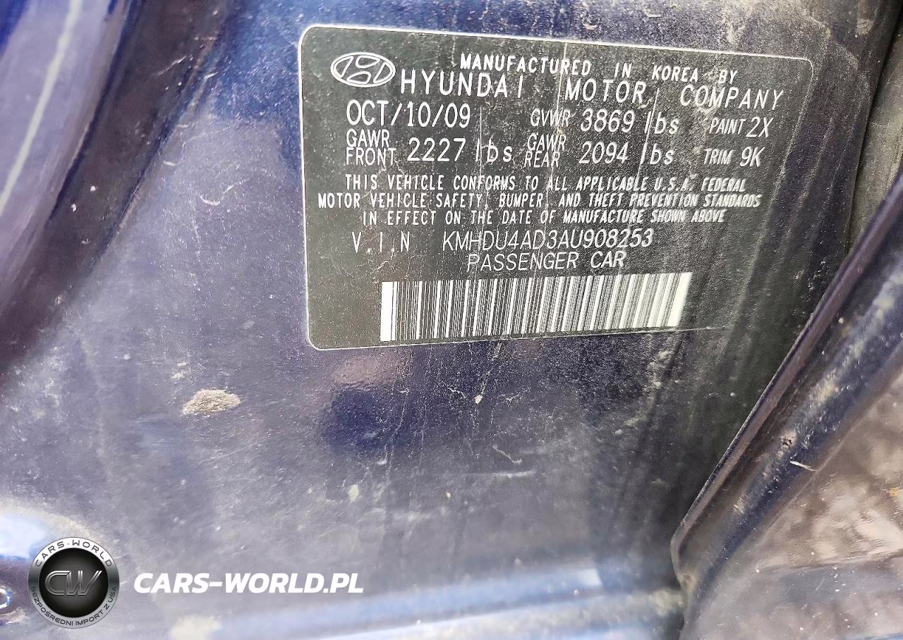 2010 Hyundai Elantra Gls VIN:KMHDU4AD3AU908253 - 12