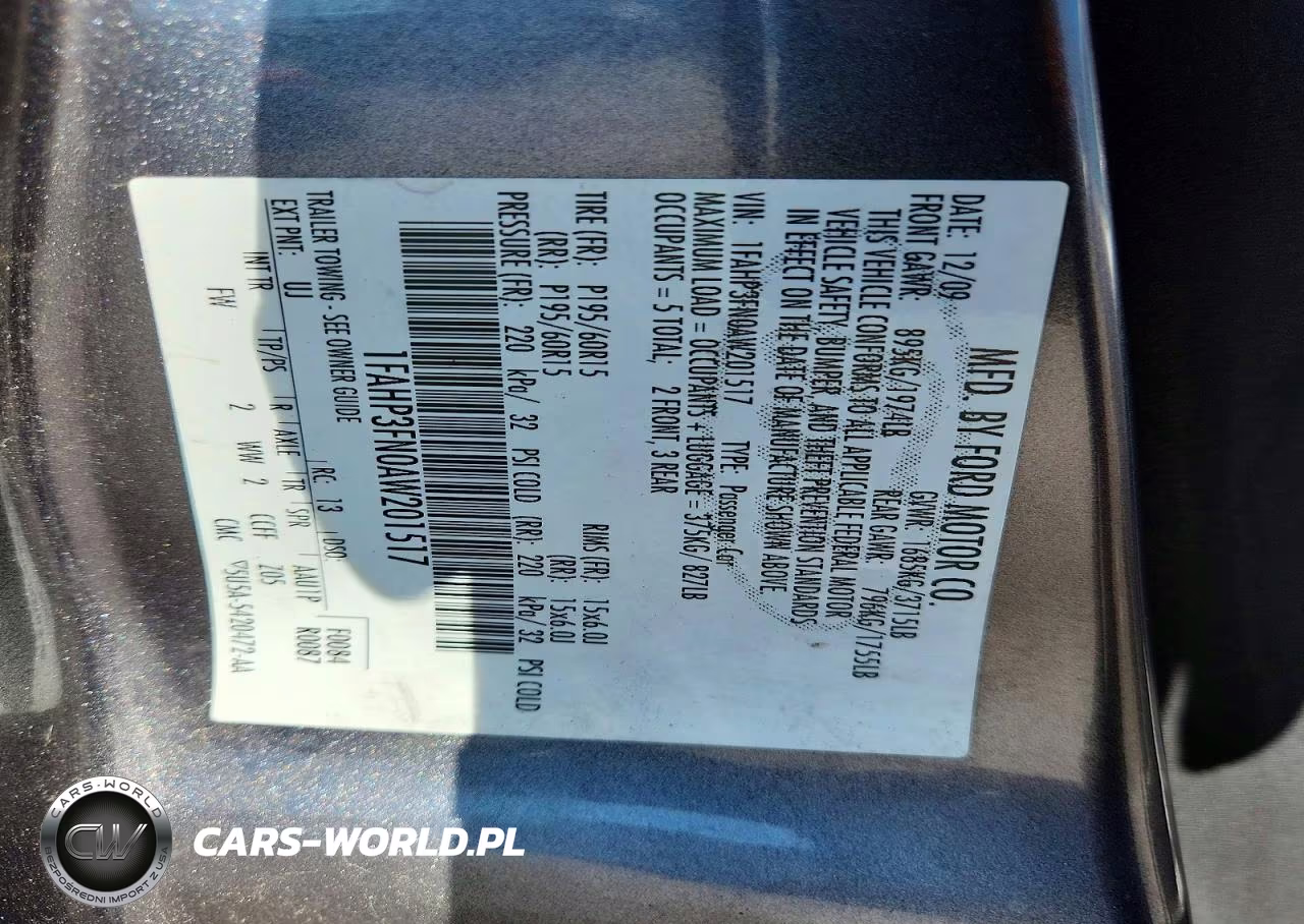 2010 Ford Focus Se VIN:1FAHP3FN0AW201517 - 12