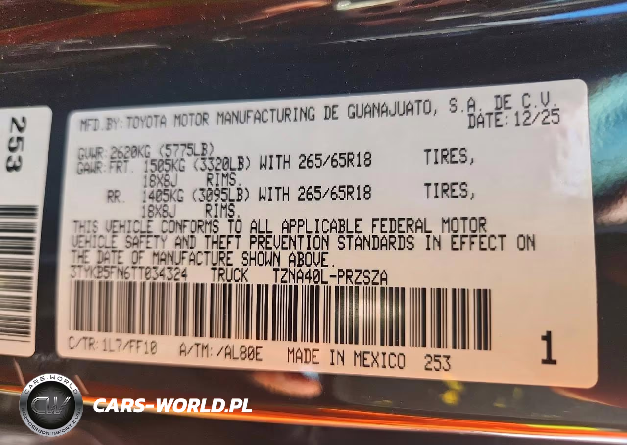 2026 Toyota Tacoma Sr5 VIN:3TYKB5FN6TT034324 - 13