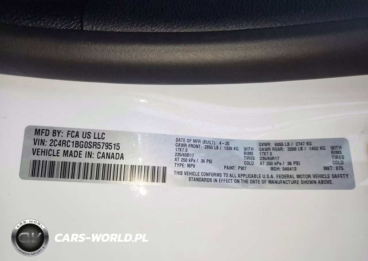 2025 Chrysler Pacifica Select VIN:2C4RC1BG0SR579515 - 13