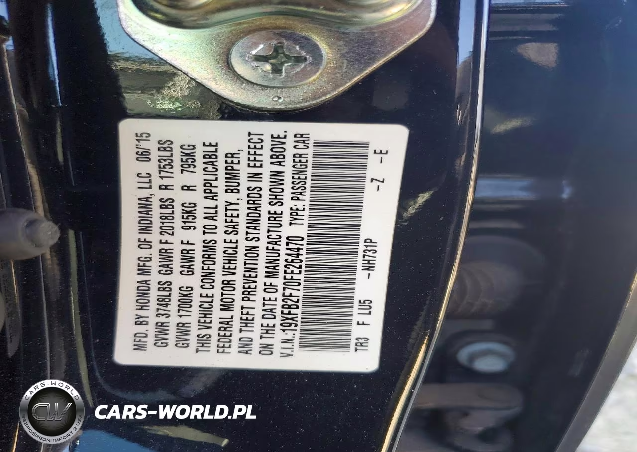 2015 Honda Civic Se VIN:19XFB2F70FE264470 - 13