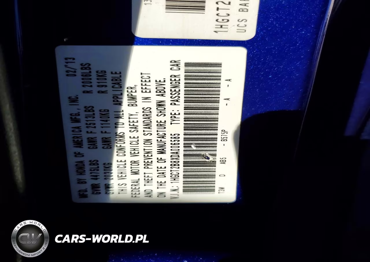 2013 Honda Accord Exl VIN:1HGCT2B8XDA006585 - 12